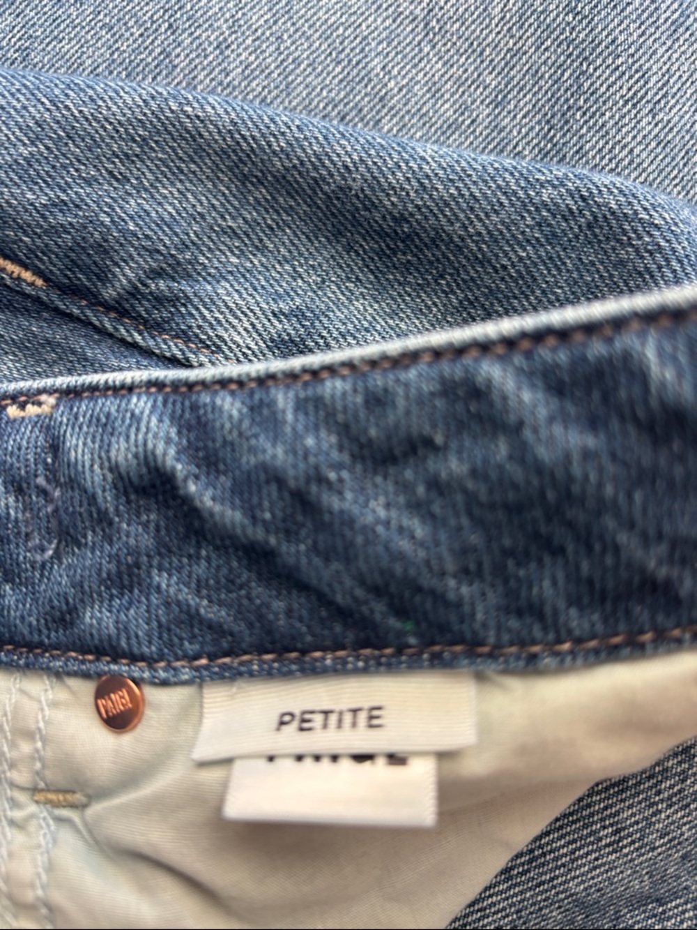 PAIGE Petite 27 Medium Blue Wide-Leg Flare Jeans - Picture 6 of 6